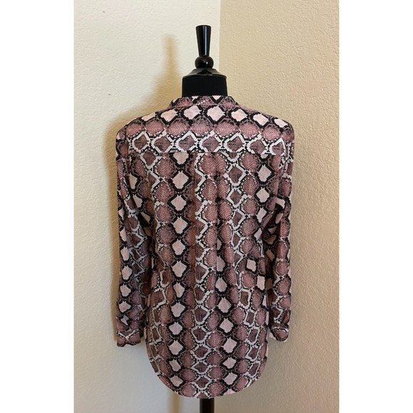 Jones New York Button Up Snake Print Top - Sz M - Picture 3 of 8